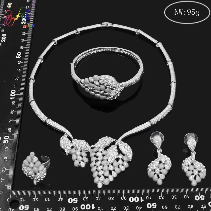 Yulaili Африканский Свадебный золотистый элегантный браслет с фруктовым кристаллом золотого цвета серебряные ожерелья серьги модные