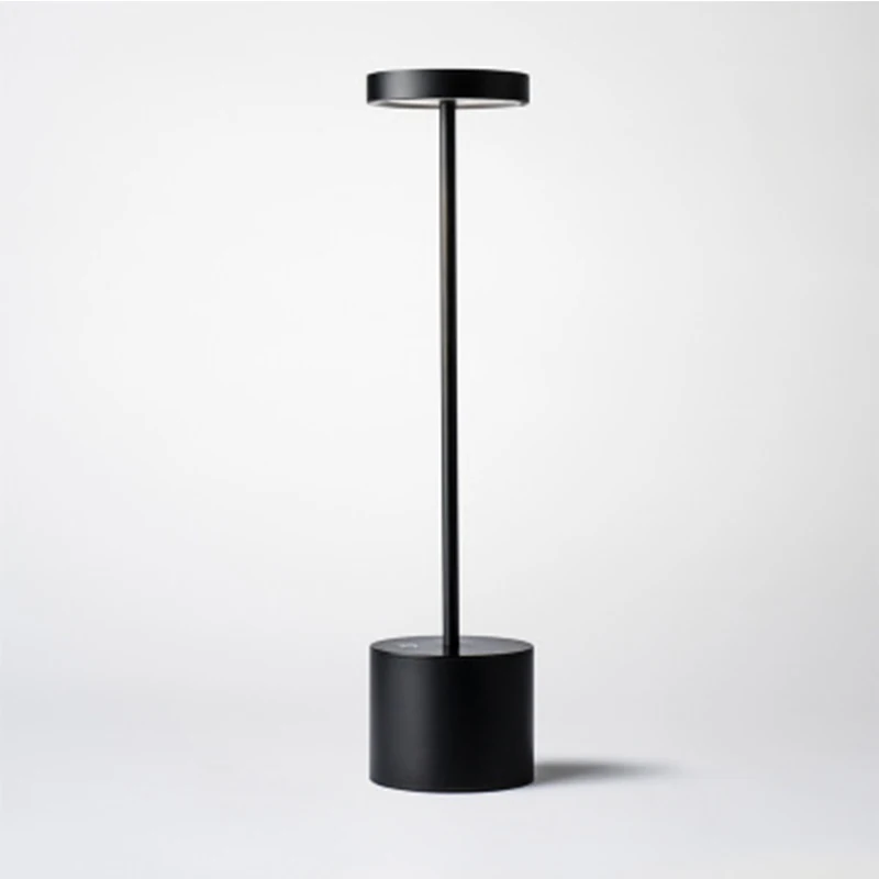 JLAPRIRA благородная алюминиевая Беспроводная настольная лампа для ресторана современная гостиничная энергосберегающая Usb перезаряжаемая Светодиодная настольная лампа для ужина - Цвет абажура: Black