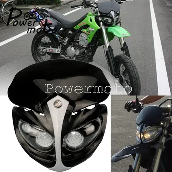

Black Blue White Red Universal 12V 3x Xenon LED Light Naked Dirt Bike Headlight Dual Sport Head Lamp for Yamaha Honda Kawasaki