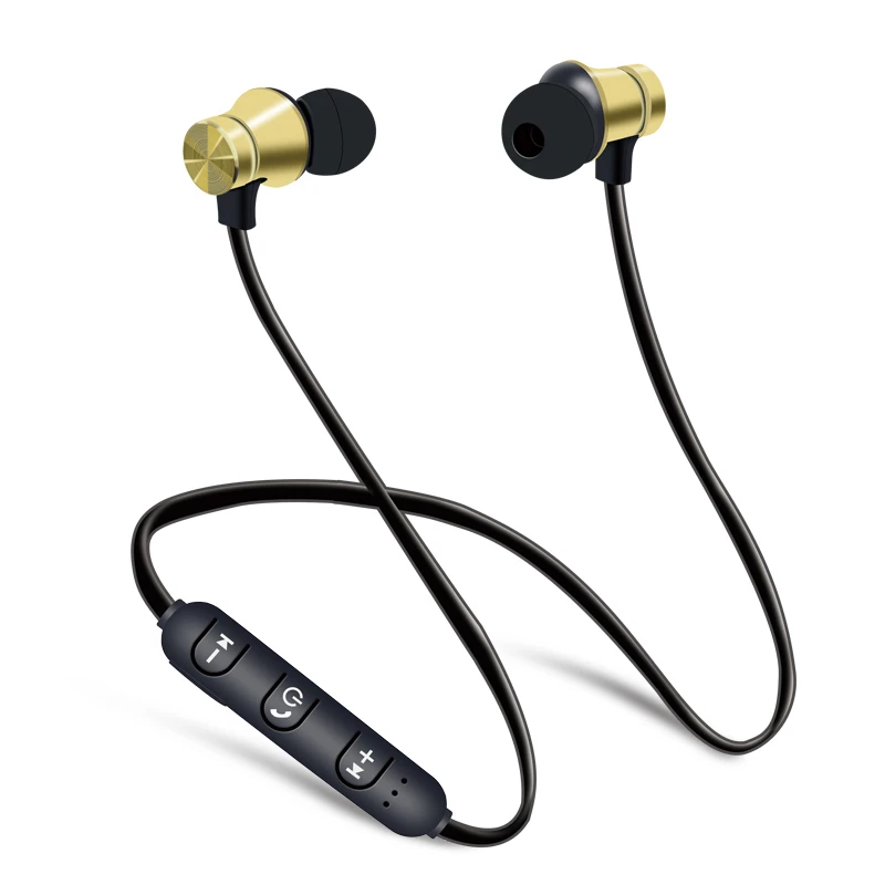 Gold Спортивные Bluetooth наушники, стерео музыкальные беспроводные наушники, наушники для телефона, магнитная гарнитура, наушники с микрофоном kulaklik - Цвет: Gold