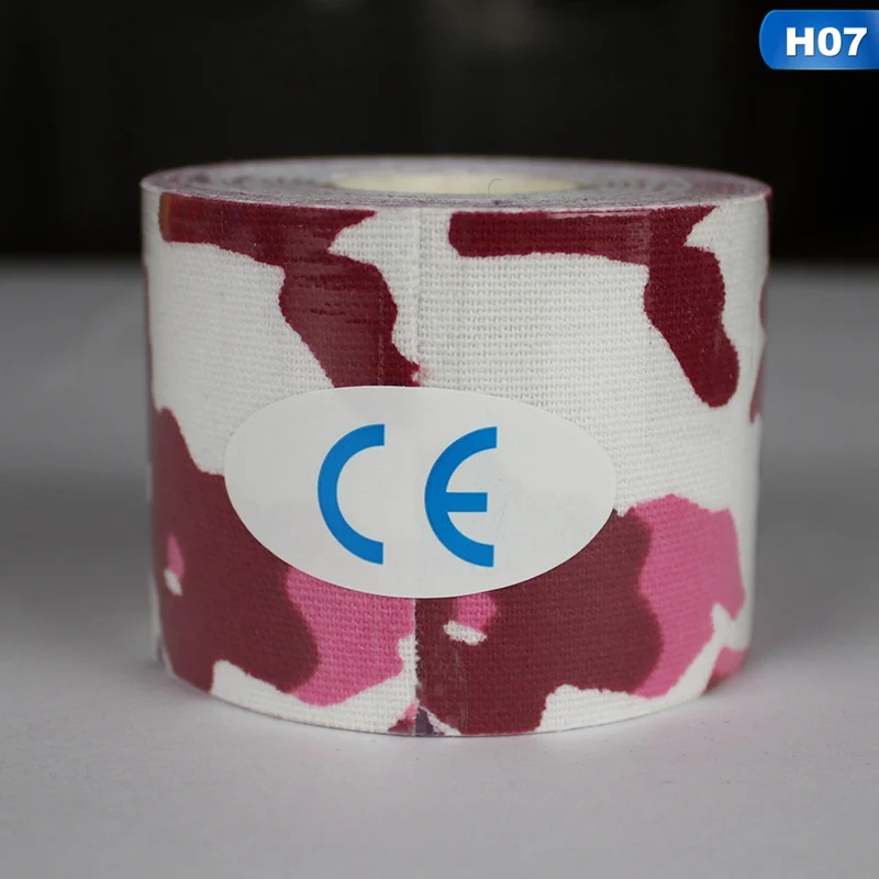 H07 Эластичный хлопок рулон клейкая лента 5 см* 5 м Спортивная мышечная лента повязка уход кинезиологическая лента для первой помощи мышечная травма поддержка - Цвет: H07