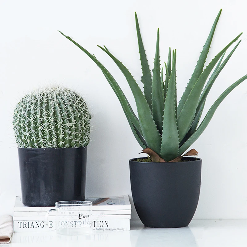 Artificial Plants Potted Big Fake Succulent Plants PU Agave Leafs False Aloe  Vera High Grade Bonsai For Home Office Garden Decor - AliExpress 15