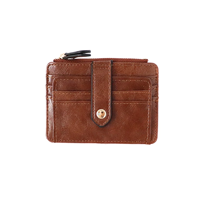 Кофе Hot Simple Women Purse PU Leather Zipper Coin Pouch Short Wallet Casual Card Holder Billfold A66 - Цвет: Кофе