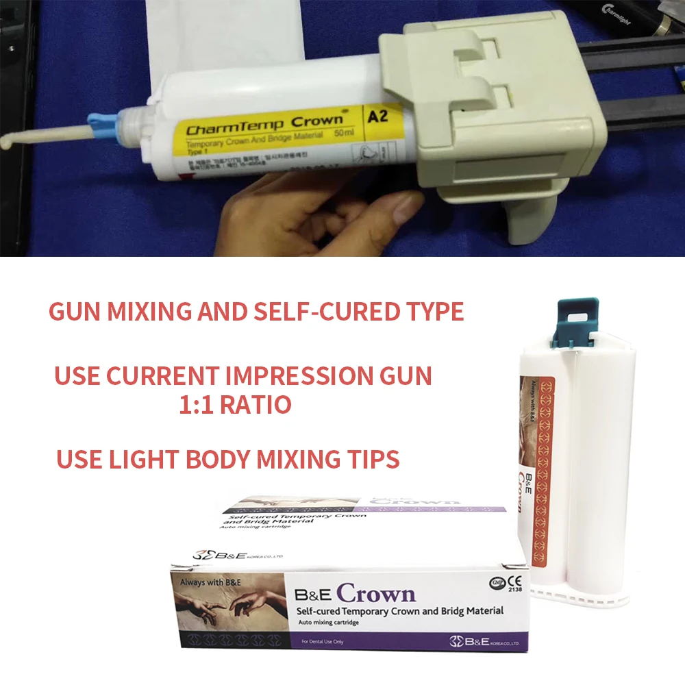 Dental Supplies Temporary Crown Materials Resin Bridge Self Cure Temp Implant Crown Front Teeth Posterior 50ml Dentistry dental resin filling material temporary tooth replacement kit