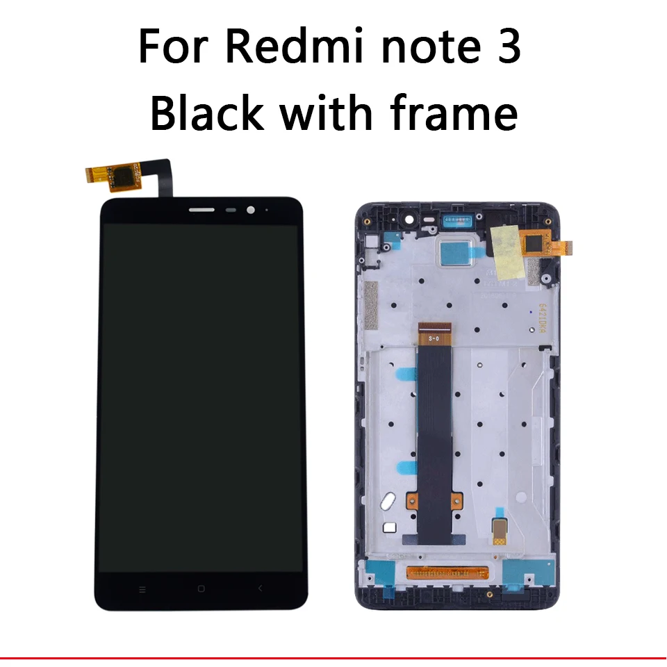 Для 5,5 дюйма Xiaomi Redmi note 3 дисплей в мобильном телефоне lcd s+ рамка pantalla note 3 детали для сборки ЖК-экран - Цвет: Black with frame