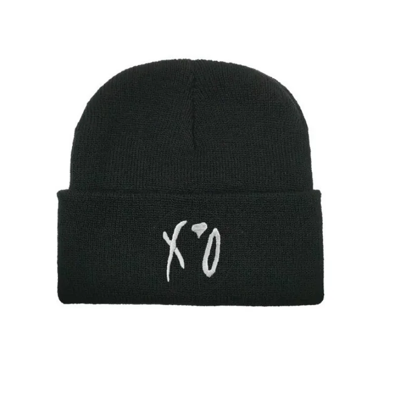 

Embroidery Love Heart Knitted Skullies Beanie Casual XO Winter Hat Cap Autumn Outdoor Sports Ski Hat Male Snow Couple Skull Cap