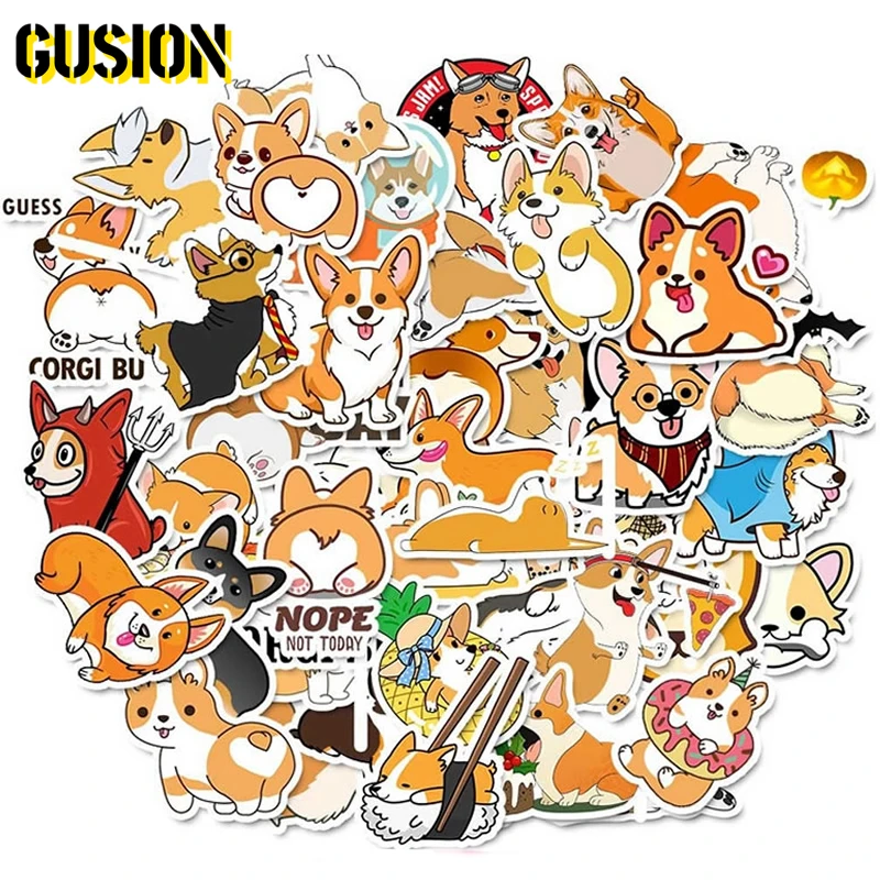Vsco Girl Stickers Skateboard Guitar Corgis Animals Cute Luggage Kids Toys Waterproof
