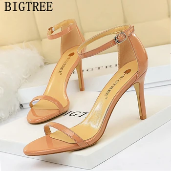 

BIGTREE Open Toe Heels Womens Shoes Summer Fashion 2020 Sandalet Ladies Sandals Red Sandals Shoes Woman Sandals 126-a10