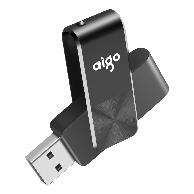 Aigo 64G высокоскоростной usb 360 ° вращающийся usb-накопитель противоскользящий дизайн ручка-накопитель ABS пластиковый usb-накопитель светильник и удобный флеш-накопитель