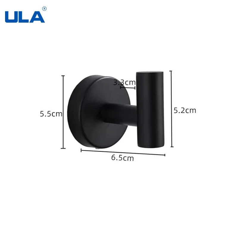 ULA Robe Hook Wall Hooks Towel Hook for Bathroom Stainless Steel Coat Rustproof Hanger for Kitchen Hardware adhesive hook clothes hook towel hook