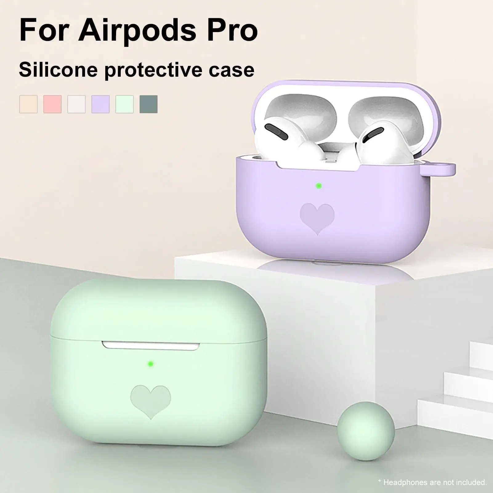 

Portable Earphone Accessories Anti-falling Soft Silicone Wireless Earphones Protective Case Silicone with Buckle