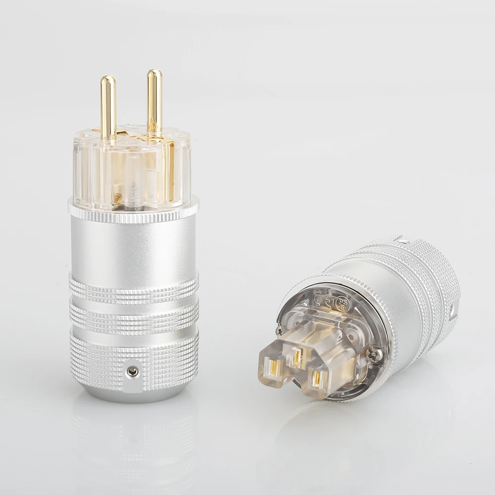 Audiocrast 24K Placcato Oro Schuko Spina Di Alimentazione Hifi Fai Da Te Spina Del Cavo Di Alimentazione Hifi Spina