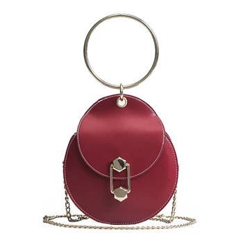 

QZUnique Women's Split PU Leather Bag Top-handle Tote Bag Wristlet Pouch Evening Bag Shoulder Bag Purse Red