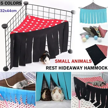 

Pet Tent Hideout Hideaway Hammock Hanging Bed Tassel Corner Nest Mat Cottage House for Small Pets Guinea Pig Hamster Hammock