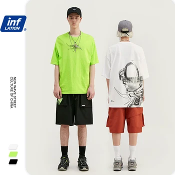 

INFLATION Hip Hop Men Tshirt Print T shirts Men Streetwear T-shirt 2020 Summer Fashion Short Sleeve Tees Male O-Neck Tops 1053S2