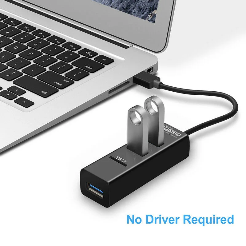

Type-C To 3 Ports USB 3.0 Hub Splitter + TF Card Reader For Macbook Connector