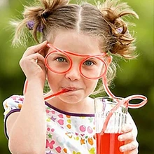 Забавная мягкая пластиковая соломинка, очки, гнущиеся трубочки для напитков трубчатые инструменты, Детские праздничные принадлежности, барные принадлежности, аксессуары H1. X