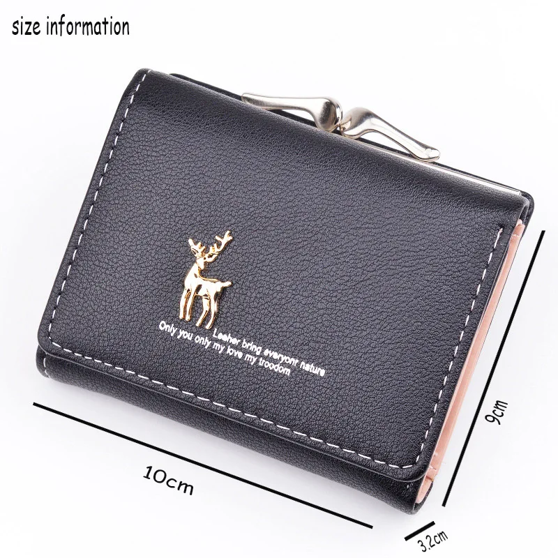 Cartoon-Ladies-Purses-Wallet-Women-Leather-Cute-Folding-Women-Wallets-Pocket-Clutch-Card-Holder-Girls-Deer