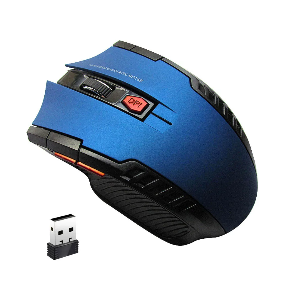 Blue 1 Rovtop USB игровая беспроводная мышь для геймеров 2,4 ГГц мини приемник 6 клавиш профессиональная компьютерная мышь геймерские мыши для компьютера ПК ноутбука - Цвет: Blue 1