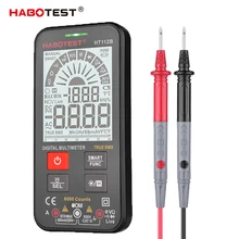 Profissional multímetro digital ht112b inteligente auto faixa 600v mini voltímetro testador de bateria rms verdadeiro capacitância amp ncv detector
