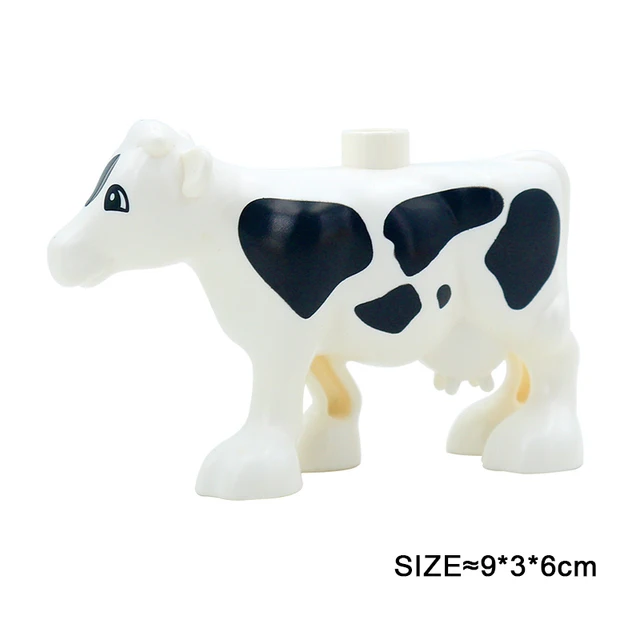 Big Size Building Blocks Animal Accessories Farm Figures Pig Rabbit Chicken Duck Dog Cat Bird horse Cow Sheep DIY Toys Gifts Milch cow