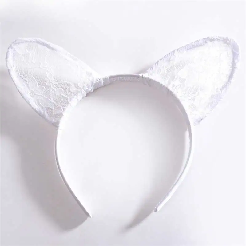 1PCS Black White Lace Headband For Women Girls Cat Ears Dance Party Hairbands Sexy Lady Fashion Hair Accessories ladies headband