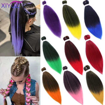 

26" Pre Stretched Braiding Hair Kanekalon Braid Hair Synthetic Braiding Hair Extensions Ombre Pink Purple Black Color