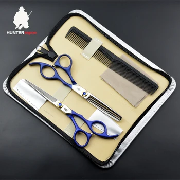 

30% off wholesales 10 sets/lot 6 inch 5.5 inch barber scissors set HT9119 Stainless steel hair cutting scissor thinning shears