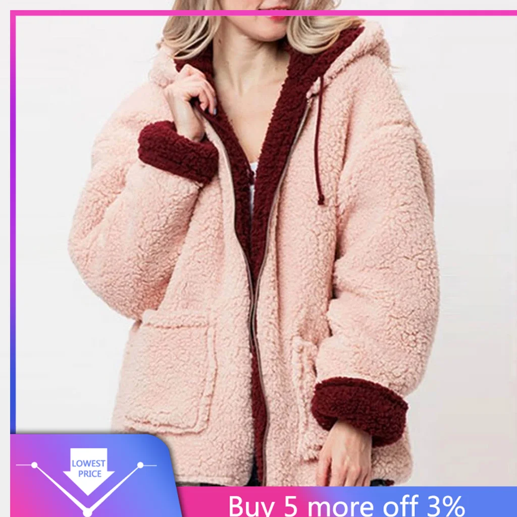 Женское плюшевое пальто из искусственного меха модная облегающая зимняя теплая