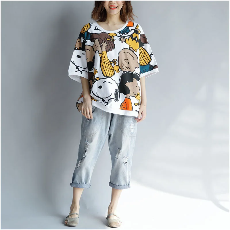 Kawaii футболка хлопчатобумажная женская футболка летняя Vogue Футболка с принтом размера плюс футболка с рисунком корейские футболки топы Femme Одежда для собак - Цвет: White Tshirt