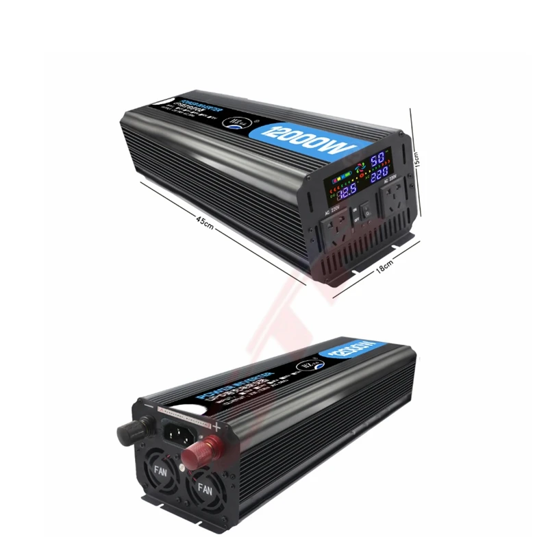 DC 12V 24V к AC 220V 8000W 10000W 12000W 16000W Чистая Синусоидальная волна инвертор с цифровым дисплеем для бытовой техники