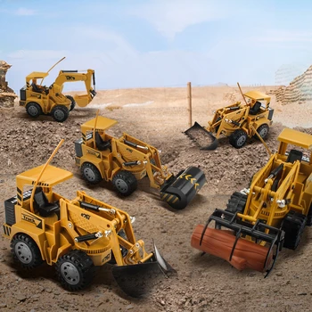 

RC Models 1:24 2.4G 5 Channels Remote Control Construction Simulation Excavator Engineering Fleet Educational Toys Gift For Kids