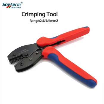 

Solar Connectors Plier Crimping Tool for 2.5/4/6mm2(14-10AWG) with Soft Handle Crimping Tool Crimping Pliers Red and Blue color