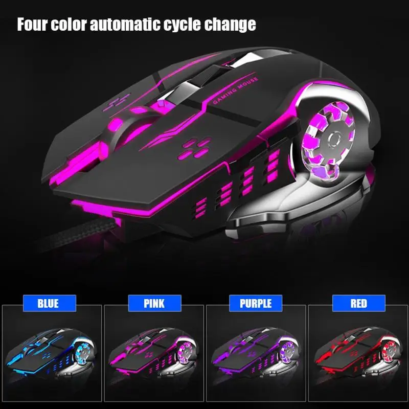 VODOOL S20 эргономичная Проводная игровая мышь разумной толщины удобная сенсорная 6 кнопок 2400 dpi светодиодный USB компьютерная мышь
