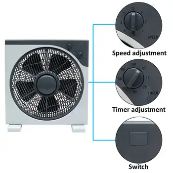 Ventilador 12v portátil silencioso de 12 pulgadas, dispositivo de ventilación de 11W, CC de 12V con pinza de cocodrilo, ajuste de tres velocidades, para oficina, hogar y actividades al aire libre 2