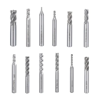 

uxcell 6-16mm Shank Straight Flat Nose End Mill Cutter CNC Router Bits 4 Flute to Carbon Alloy Die Tool Steel Cast Iron 1PCS
