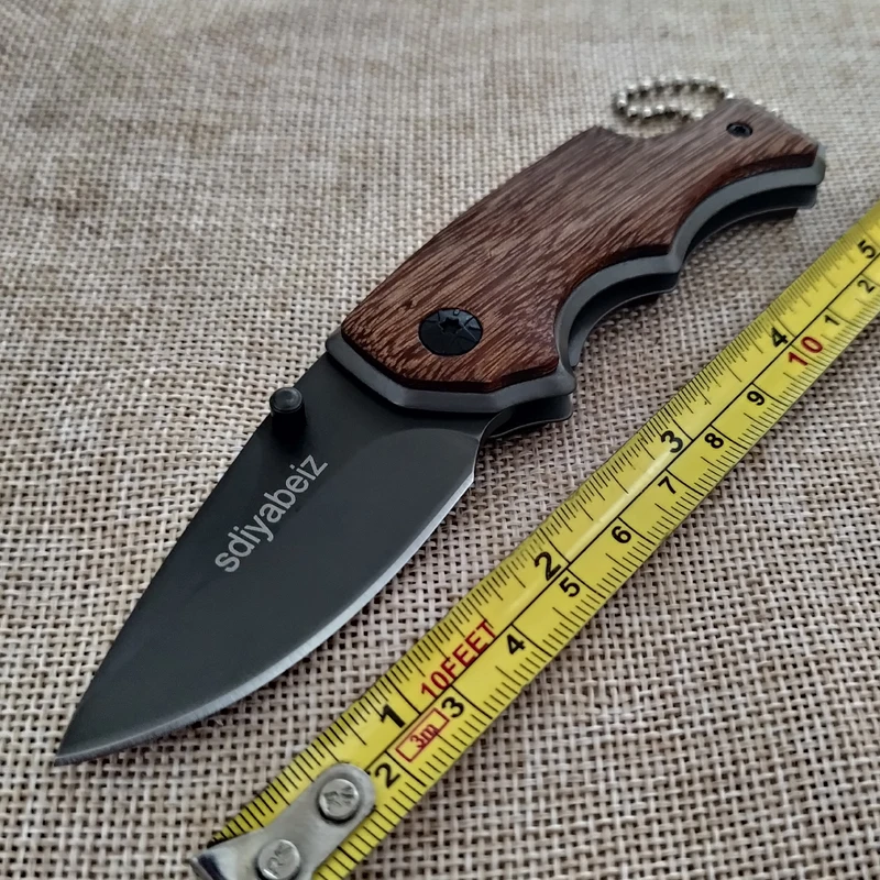 Hot Tactical Folding knives MINI Titanium Knife Wood Handle Survival Pocket Small Camping Knives Tools | Инструменты