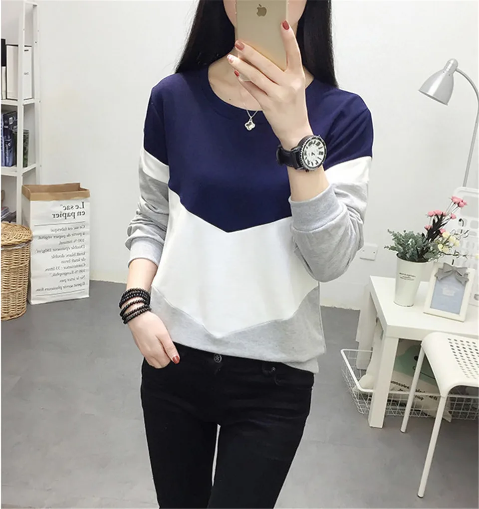 Sudaderas mujer Мягкая Повседневная полосатая свободная спортивная одежда с круглым вырезом модный спортивный костюм осенний женский свитер джемпер с длинными рукавами