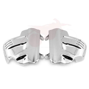 

ABS Chrome Front Suspension Shock Cover Side Fender Lower Fork Shield Fairing Guard w/ Airbag for Honda GL Goldwing 1800 GL1800