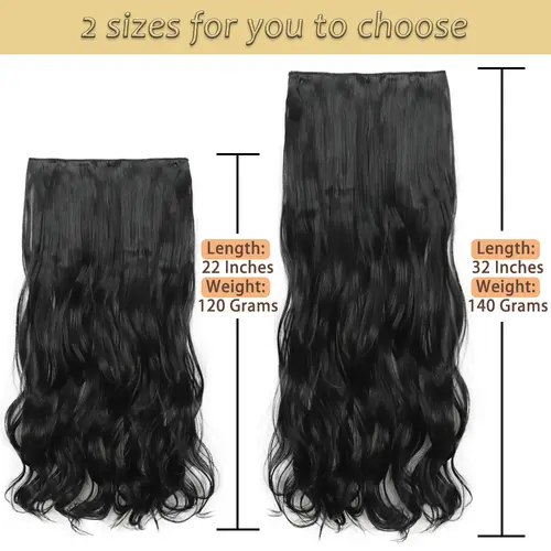 NICESY Synthetic Long Wavy 5 Clips Hair Extensions 22Inch/32Inch Clip On Hair Extensions High Tempreture Fake For Women - Image 2