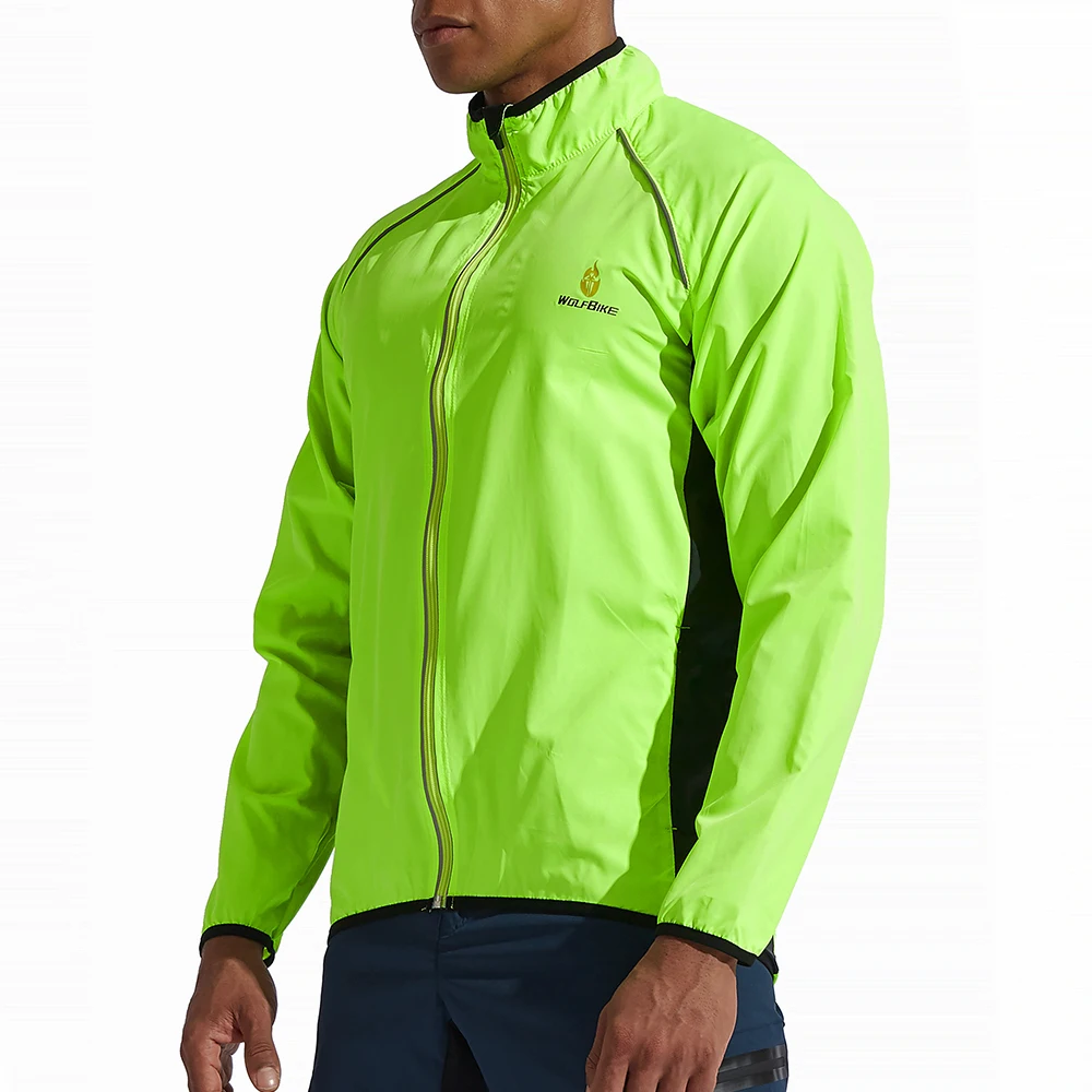 WOSAWE Men MTB Road Bike Bicycle Jackets Breathable Reflective Cycling Jackets Long Sleeve Windproof Outdoor Sports Raincoat