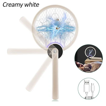 

Portable Foldable Mosquito Killer Lamp Handheld Electric Mosquito Swatter Static Low Voltage Current For Living Room And Bedroom