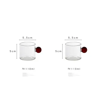 Carina - Set of 2 Modern Glass Espresso Cups 9