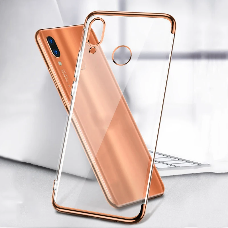 Чехол для Huawei P Smart Plus Psmart P Smart Z Роскошный качественный мягкий ТПУ прозрачный чехол с кристаллами - Цвет: RosGold