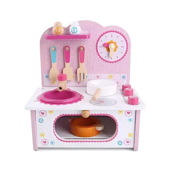 

Wooden Kitchen Toy Set Pretend Playing Toy Cooktop With Cookware Accessories For Girls Gift Play House Toy