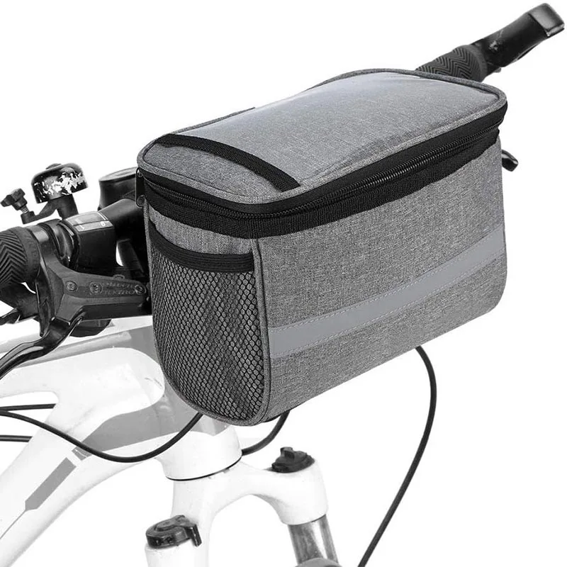 Cycling Handlebar Bag Bicycle Front MTB Bike Basket Organizer With Reflective Strip Accessories | Спорт и развлечения
