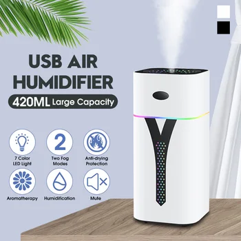 

420ml USB Portable Air Humidifier Aroma Oil Diffuser Atomizer Ultrasonic Humidificador Aromatherapy High Capacity for Car Home