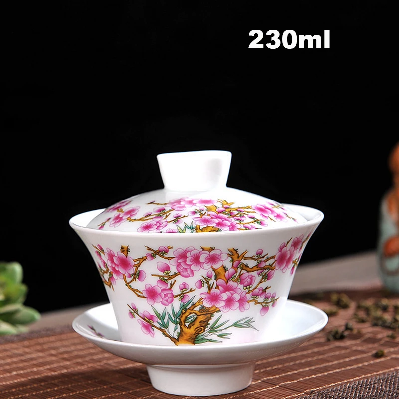 230 мл/330 мл китайский стиль Gaiwan керамическая голубая и белая фарфоровая чайная чаша Tureen мастер чашка блюдце посуда для напитков посуда для чая ремесла - Цвет: B1