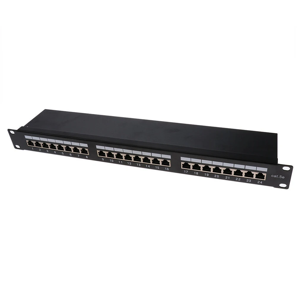 19 дюймов 24 порта CAT5E LAN сеть экранированная Шахматная пустая стойка патч-панель