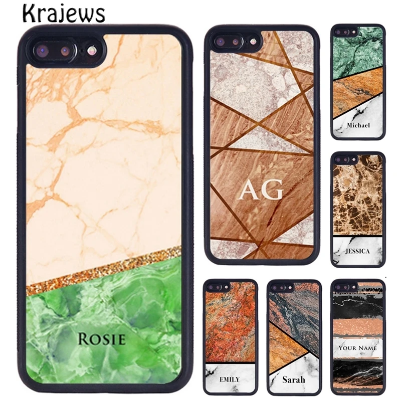 Оригинальный мраморный чехол с инициалами для iPhone X XR XS 11 Pro MAX 5 6 7 8 Plus samsung S5 S6 S7 S8 S9